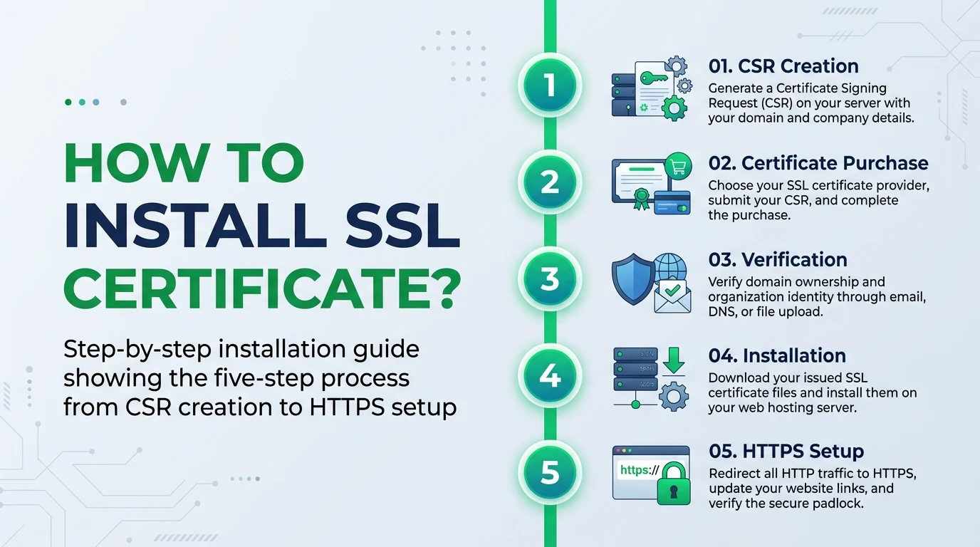 HTTP ile HTTPS arasındaki fark: düz metin HTTP isteğinin yerine şifreli SSL/TLS bağlantısının geçtiğini gösteren infografik